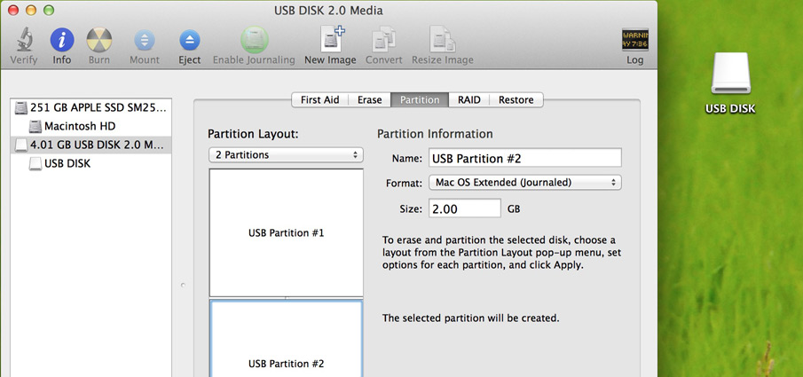 formatting a USB flash drive in Mac OS X