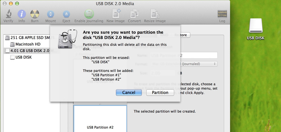 formatting a USB flash drive in Mac OS X